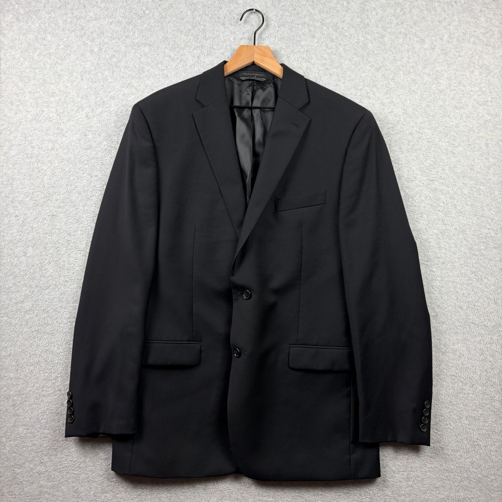 Lauren Ralph Lauren Blazer Mens 42L Black Wool Sport Coat Button Suit Jacket